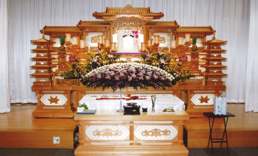 家族葬セットプランの祭壇例